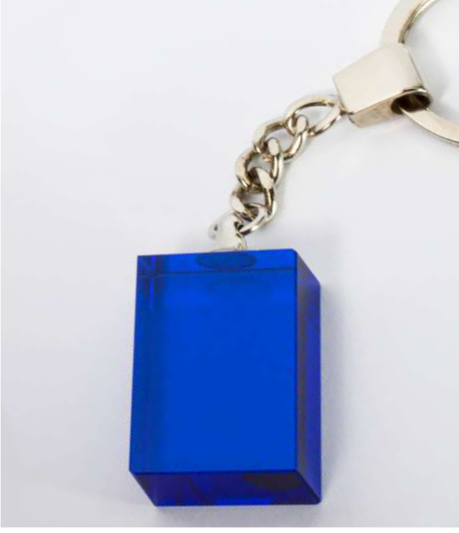 Schlsselanhnger Blau Glas